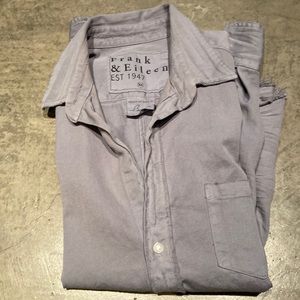 Frank & Eileen Barry shirt xs gray distressed denim, never worn.